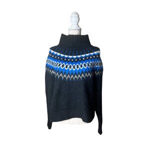 GAP Black and Blue Patterned Sweater
